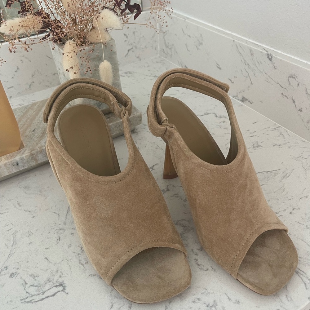 Vince Elegant Tan Suede Women's Heels